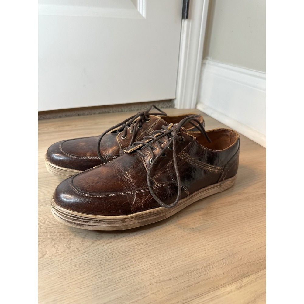 Bed Stu‎ Mens Dark Brown Distressed Leather Low Top Sneakers Lace Up Shoes 8